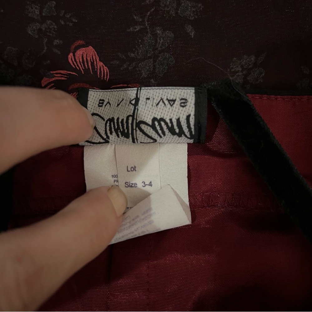 Zum Zum by Niki Livas Y2K Vintage 90s Red Black Floral Mini Size 3 - 4 Dress - Picture 9 of 9